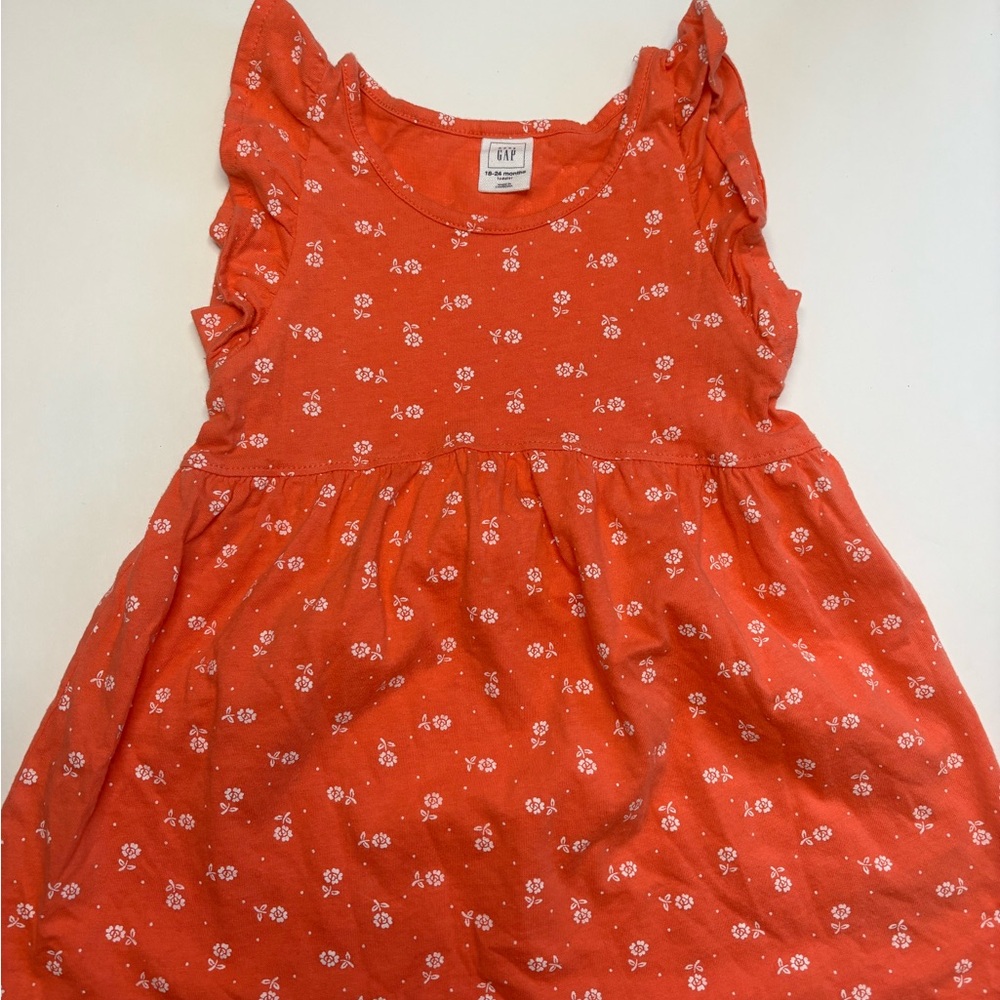 GAP Orange Sundress Sleeveless Crew Neck Casual